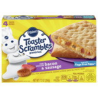 Pillsbury Toaster Scrambles Toaster Pastries, Bacon & Sausage, 4 Each