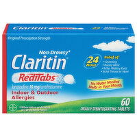 Claritin RediTabs Allergy, Original Prescription Strength, 10 mg, Non-Drowsy, Tablets, 60 Each