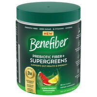 Benefiber Prebiotic Fiber + Supergreens, Watermelon Lemonade Flavor, 8.8 Ounce