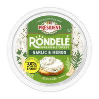 President Président® Rondelé® Creamy Whipped Garlic & Herbs Spreadable Cheese 8 oz, 8 Ounce