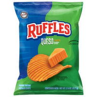Ruffles Potato Chips, Queso Cheese Flavored, 2.25 Ounce