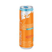 Red Bull Amber Edition Sugar Free Energy Drink, Strawberry Apricot, 114mg Caffeine, 12 Fluid ounce