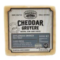 Woodriver Creamery Alpine Style Cheddar Applewood Smoked, 8 Ounce