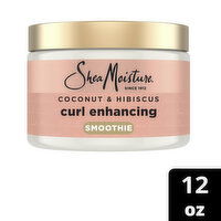 SheaMoisture Smoothie Curl Enhancing Cream Coconut And Hibiscus, 12 Ounce