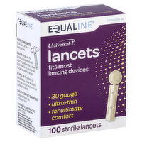 Equaline Universal 1 Lancets, Sterile, 30 Gauge, 100 Each