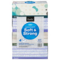 Essential Everyday Facial Tissue, Soft & Strong, Premium White, Two-Ply, 4 Each