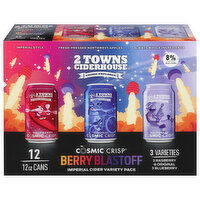 2 Towns Ciderhouse Cosmic Crisp Berry Blastoff Imperial Cider Variety Pack, 12 Each