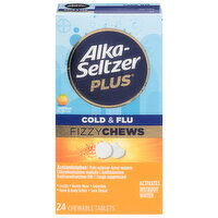 Alka-Seltzer Plus Cold & Flu, Chewable Tablets, Orange Flavor, 24 Each