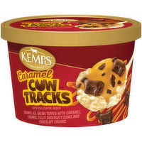 Kemps Singles Caramel Cow Tracks Ice Cream, 6 Fluid ounce