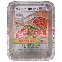 Handi-Foil Meal Prep Pans with Board Lids, 3 Pack, 3 Each