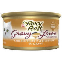 Fancy Feast Gravy Lovers Cat Food, in Gravy, Gourmet, Chicken Hearts & Liver Feast, 3 Ounce
