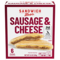 Sandwich Bros. Pita Snack Sandwiches, Sausage & Cheese, 6 Each