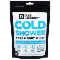 Duke Cannon Supply Co. Wipes, Face & Body, 15 Each