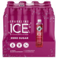 Sparkling Ice Sparkling Water, Zero Sugar, Black Raspberry, 12 Pack, 12 Each