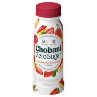 Chobani Dairy Drink, Yogurt-Cultured, Zero Sugar, Strawberry Cheesecake Flavored, 7 Fluid ounce