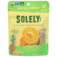 Solely Pineapple Rings, Organic, Dried Fruit, 3.5 Ounce