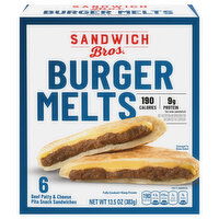 Sandwich Bros. Pita Snack Sandwiches, Burger Melts, 6 Each