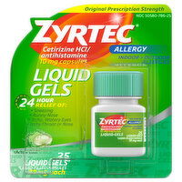 Zyrtec Original Prescription Strength Liquid Gels 10 mg Allergy, 25 Each