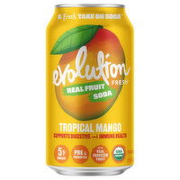 Evolution Fresh Soda, Functional, Tropical Mango, 12 Fluid ounce