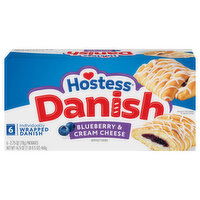 Hostess Blueberry & Cream Cheese Danish, 6 Each