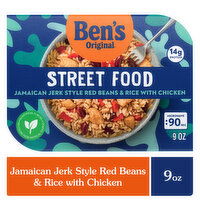 Ben's Original Red Beans & Rice, with Chicken, Jamaican Jerk Style, Street Food, 9 Ounce