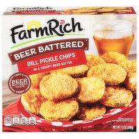 Farm Rich Dill Pickle Chips, Beer Battered, 13 Ounce