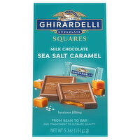 Ghirardelli Milk Chocolate, Sea Salt Caramel, Squares, 5.3 Ounce