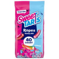 Sweetarts Candy, Ropes, Cherry/Strawberry/Rainbow, Variety Mix, Treat Size, 40 Each