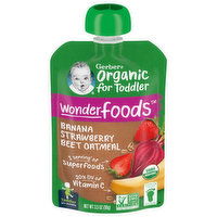 Gerber Organic for Toddler Wonder Foods, Banana Strawberry Beet Oatmeal, Toddler (12+ Months), 3.5 Ounce