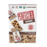 PERFECT BAR Mini Dark Chocolate Chip Peanut Butter Protein Bar, Organic, 8 count, 7 Ounce