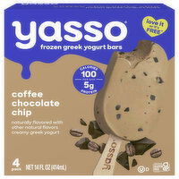 Yasso Yogurt Bars, Coffee Chocolate Chip, Greek, 4 Each