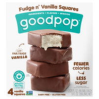 GoodPop Squares, Fudge n' Vanilla, 4 Each