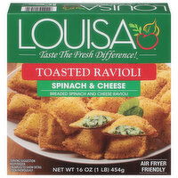 Louisa Ravioli, Toasted, Spinach & Cheese, 16 Ounce