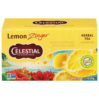 Celestial Seasonings Herbal Tea, Caffeine Free, Lemon Zinger, Tea Bags, 20 Each