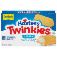 Hostess Twinkies Sponge Cake, with Creamy Filling, Golden, 10 Each