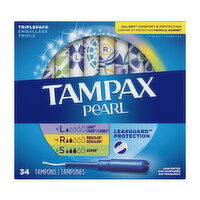 Tampax Pearl Tampax Pearl Tampons Trio Multipack, L/R/S 34 Ct, 34 Each