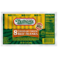 Nathan's Famous Beef Franks, Cheddar Cheese, 8 Each