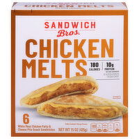 Sandwich Bros. Sandwiches, Pita Snack, Chicken Melts, 6 Each