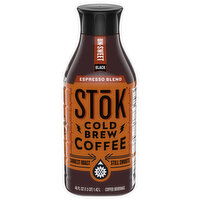 Stok Coffee, Darkest Roast, Un-Sweet Black, Espresso Blend, Cold Brew, 48 Fluid ounce