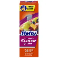 Hefty Slider Bags, Storage, Quart, 20 Each