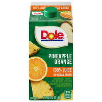 Dole 100% Juice, Pineapple Orange, No Sugar Added, 52 Fluid ounce