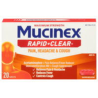 Mucinex Rapid+Clear Caplets Maximum Strength Pain, Headache & Cough, 20 Each