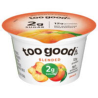 Too Good & Co. Yogurt, Cultured, Ultra-Filtered, Low Fat Milk, Peach, Blended, 5.3 Ounce