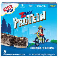 Zbar Protein Snack Bars, Whole Grain, Crispy, Cookies 'N Creme, 5 Each