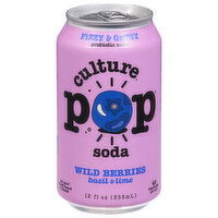 Culture Pop Probiotic Soda, Wild Berries, Basil & Lime, 12 Fluid ounce