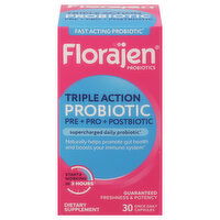 Florajen Probiotic, Triple Action, Capsules, 30 Each