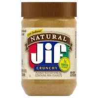 Jif Peanut Butter Spread, Low Sodium, Natural, Crunchy, 16 Ounce