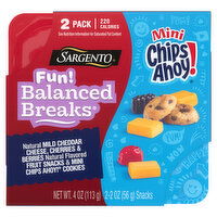 Sargento Balanced Breaks, Fun!, Mild Cheddar/Cherries & Berries Fruit Snacks/Mini Chips Ahoy! Cookies, 2 Pack, 2 Each