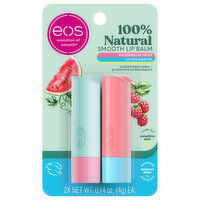 EOS Lip Balm, Watermelon Frose/Lychee Martini, 100% Natural, 2 Each