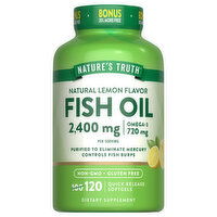 Nature's Truth Natural Lemon Flavor Softgels 2400 mg Fish Oil, 120 Each